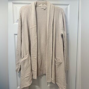 Barefoot Dreams Cream Ribbed Cardigan
